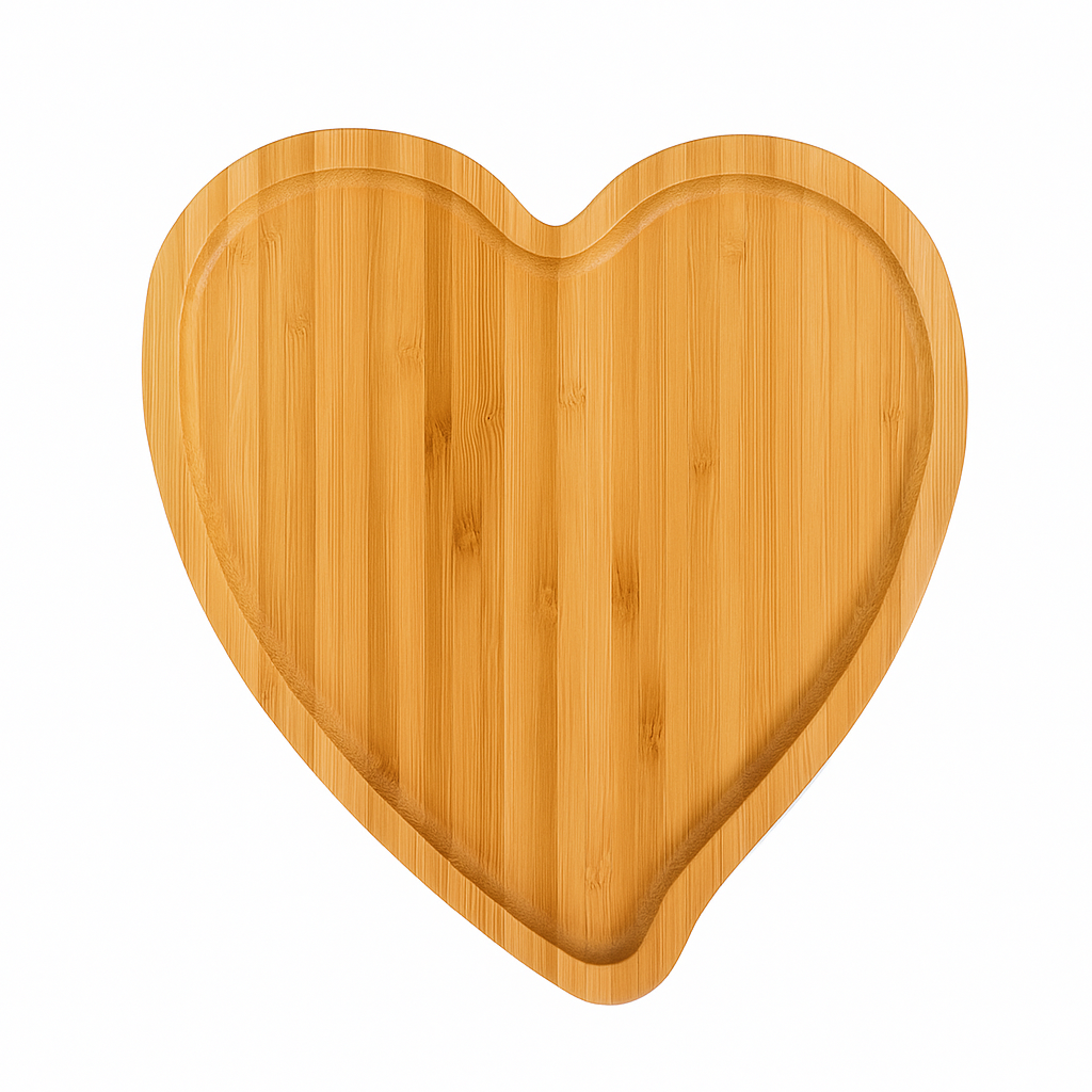 Heart-Shaped Bamboo Tray
